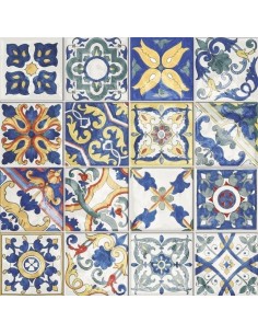 Decoro In Gres Porcellanato Caltagirone Mix Mare Lucido 15x15cm