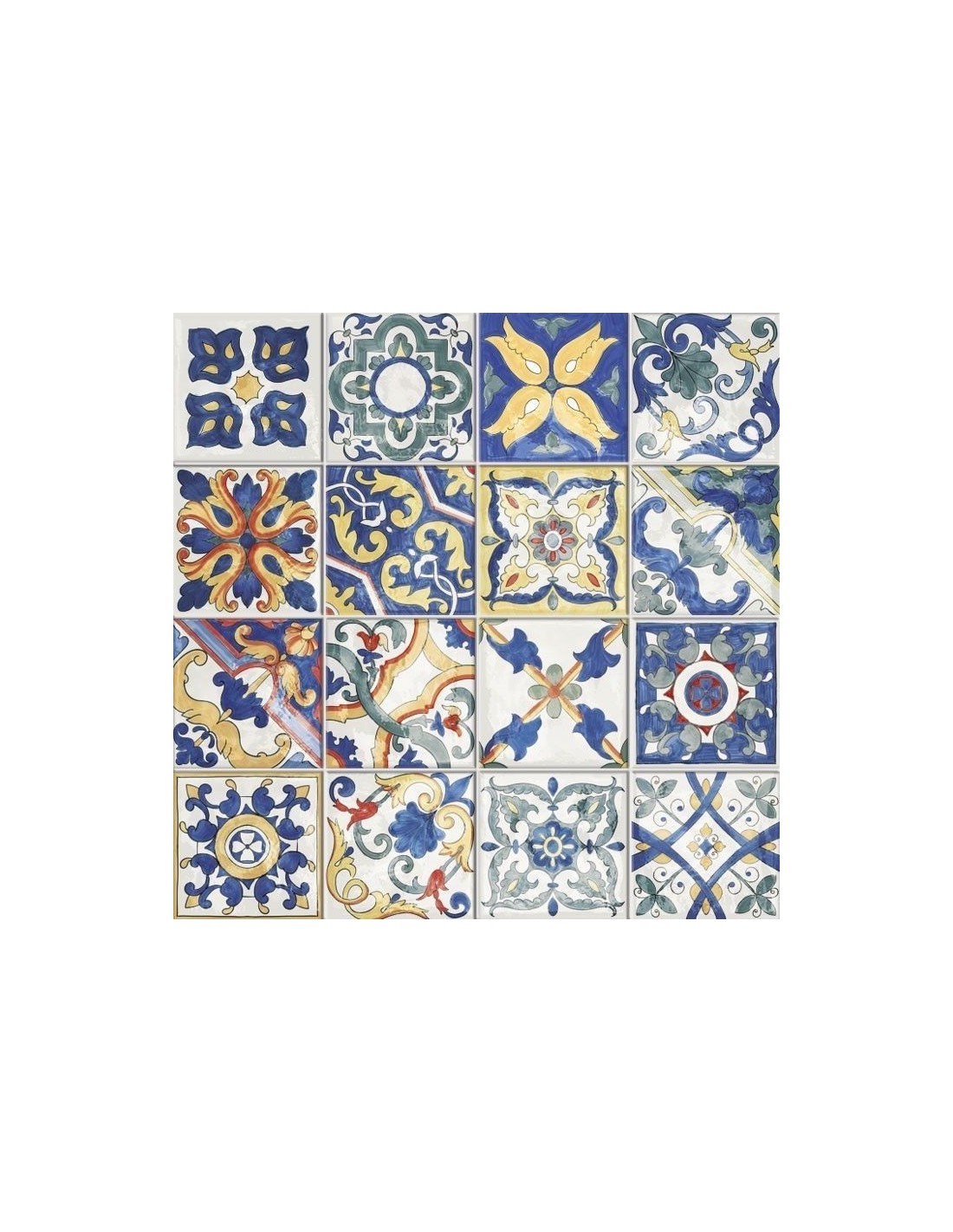 Decoro In Gres Porcellanato Caltagirone Mix Mare Lucido 15x15cm