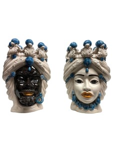 Teste di Moro Corona Ceramica Caltagirone Artigianale