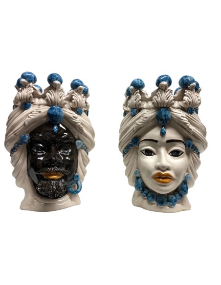 Teste di Moro Corona Ceramica Caltagirone Artigianale