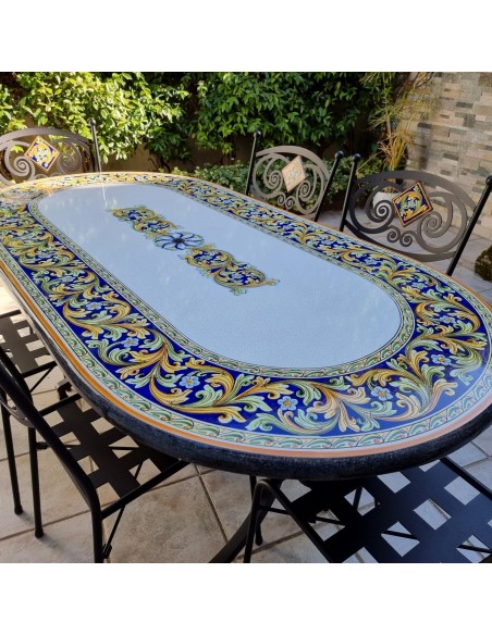 TAVOLO IN PIETRA LAVICA CALTAGIRONE