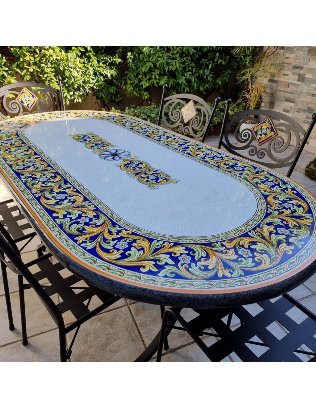 TAVOLO IN PIETRA LAVICA CALTAGIRONE